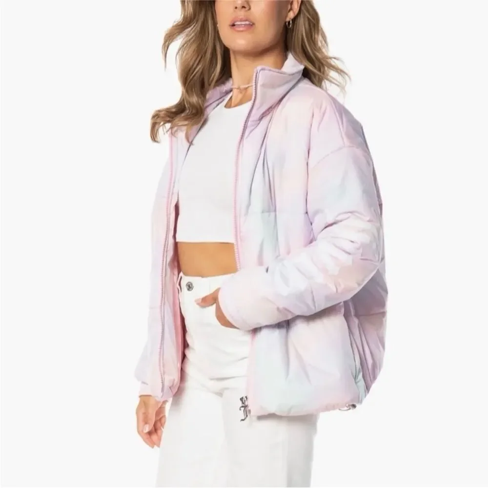 Revolve Juicy Couture Avalon Cotton Candy Tie Dye Pastel Puffer Jacket Size M
